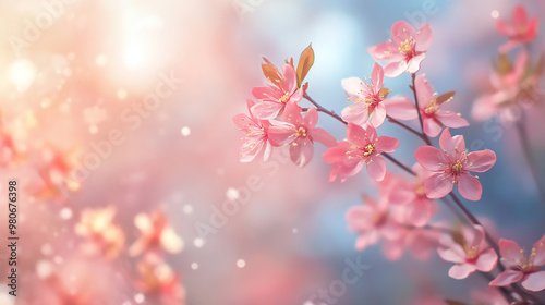 Springtime blurred focus, festive backdrop picture