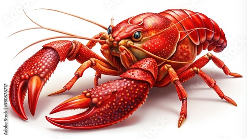 Wallpaper Mural A thrilling illustration of a bright red crawfish bursting with personality, featuring massive claws and textured Torontodigital.ca