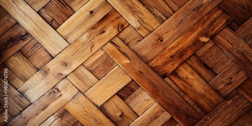 Wooden floor with intricate pattern. photo