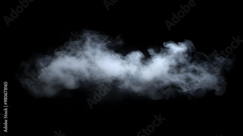 Abstract Smoke Cloud, Swirling and Translucent,  against a Black Background,  creating an Ethereal Atmosphere,  Perfect for Graphic Design,  Videography, or Digital Art.