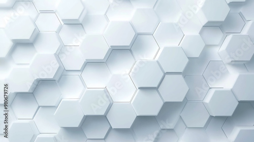 Abstract White Hexagonal Background   3D White hexagonal art. 
 