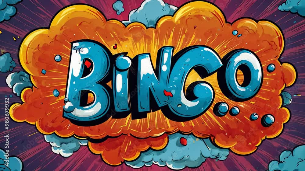 Illustration of a comic explosion with the word 'BINGO!' Comic explosion art Illustration of a comic explosion with the word 'BINGO!' Comic explosion art