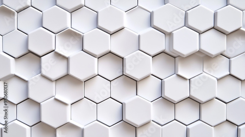 Clean white background with sleek 3D geometric honeycomb pattern