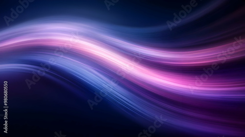 Abstract Digital Art with Swirling Lines of Blue and Purple Light