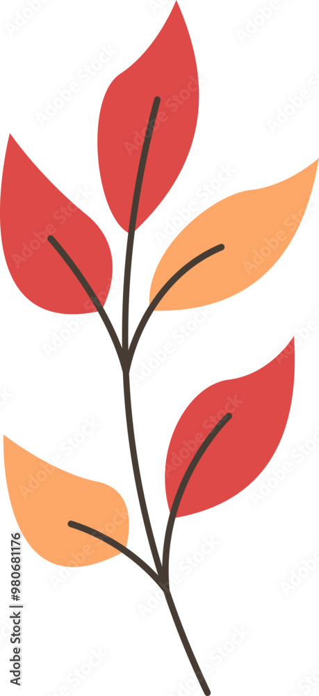Hand-drawn flat autumn leaf illustration Hand-drawn flat autumn leaf illustration