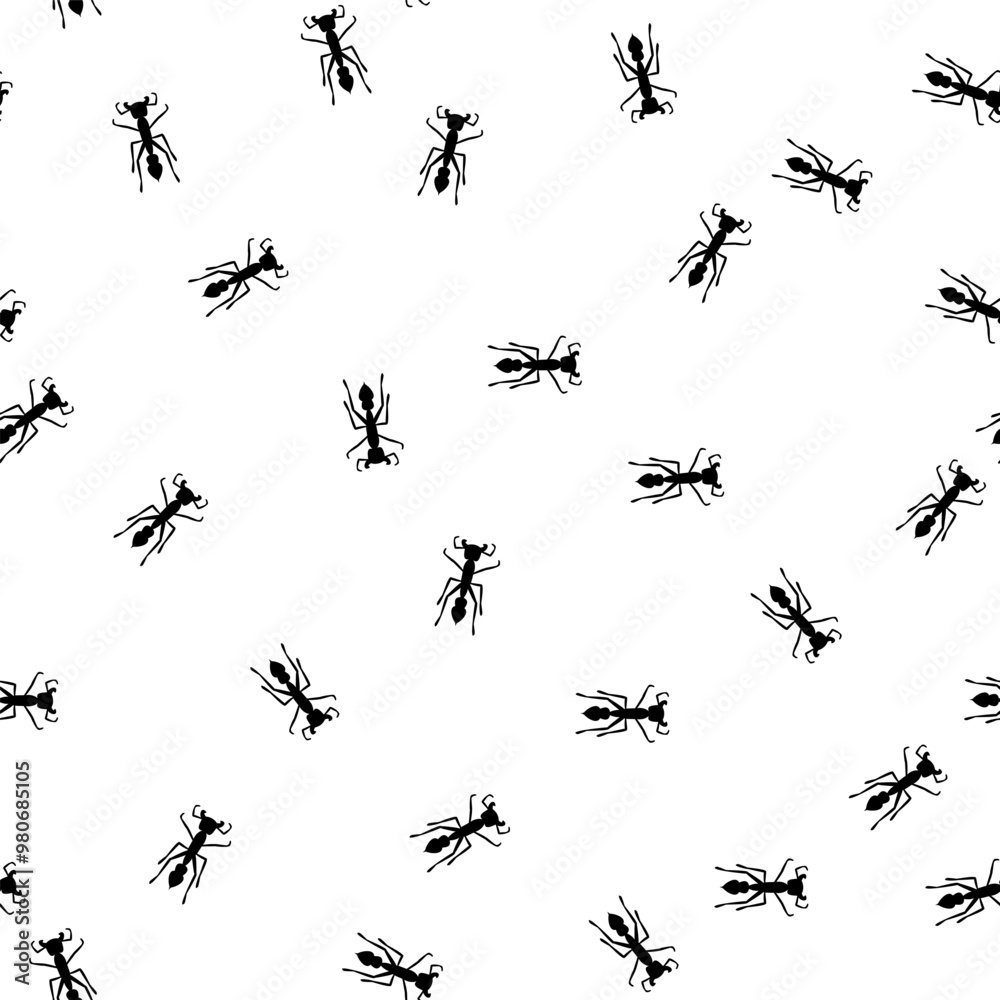 seamless ant trail pattern. Insect control concept. Stock vector illustration in flat style isolated on white background. seamless ant trail pattern. Insect control concept. Stock vector illustration in flat style isolated on white background.