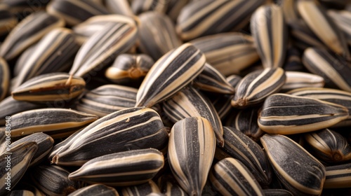 Close-up of Raw Sunflower Seeds: A Textural Feast