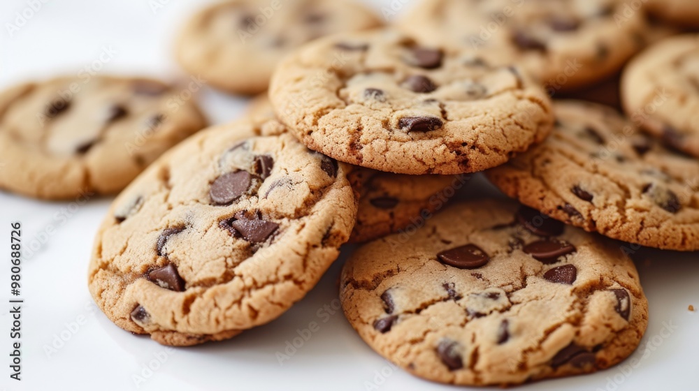 Closeup of Delicious Chocolate Chip Cookies Closeup of Delicious Chocolate Chip Cookies