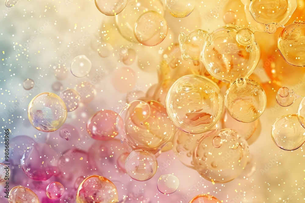 Abstract background with flying colored bubbles. Abstract background with flying colored bubbles.