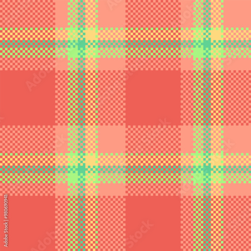 Warmth fabric seamless textile, tone tartan check texture. Messy plaid background vector pattern in red and green colors.