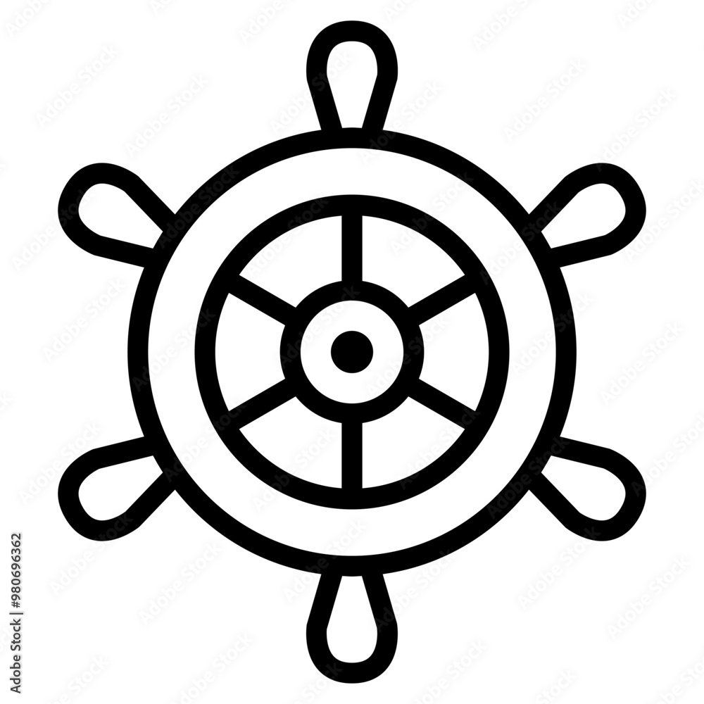 Obraz premium Pirate wheel icon