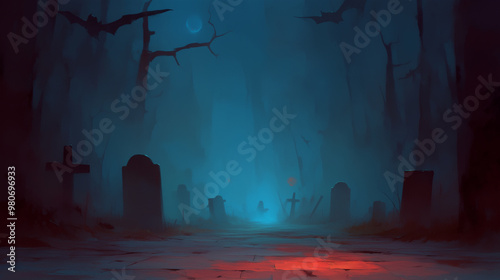 Spooky Halloween Night Background Illustration

 photo