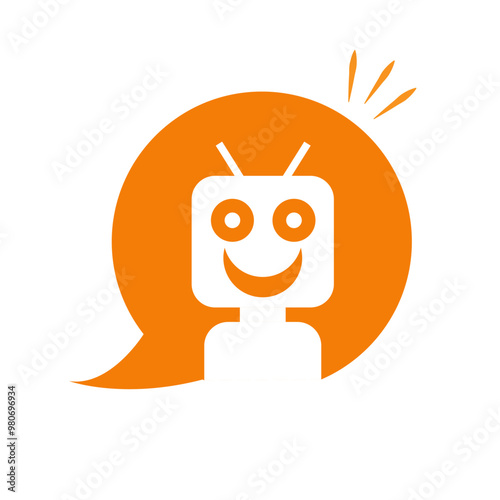 Chat bot logo icon vector isolated concept