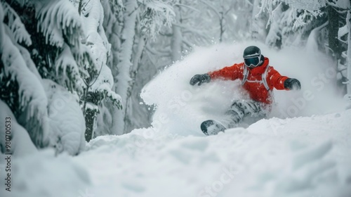 Snowboarding in a Powdery Paradise: Thrilling Winter Adventure