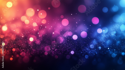 Vibrant bokeh lights create mesmerizing background with colorful orbs and sparkling effects, evoking sense of wonder and joy.