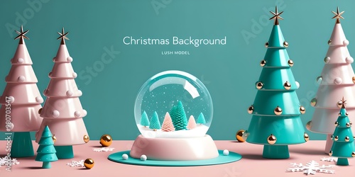 Christmas snow globe background