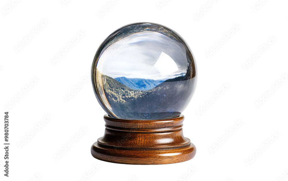 Decorative crystal ball for pred isolated on white or transparent background Decorative crystal ball for pred isolated on white or transparent background