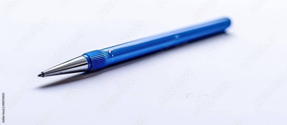 A blue marker pen with blue ink against a white backdrop showcasing a copy space image A blue marker pen with blue ink against a white backdrop showcasing a copy space image