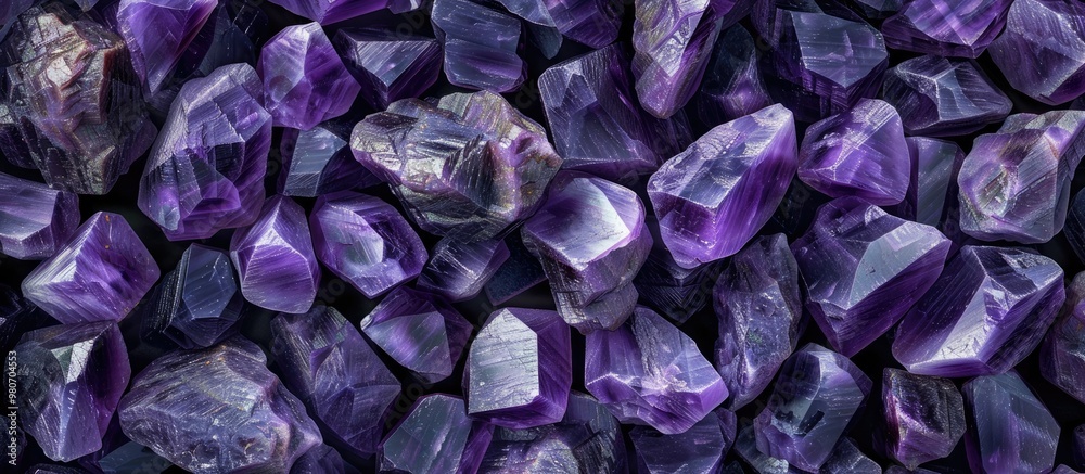 Amethyst natural stones spread out in a copy space image Amethyst natural stones spread out in a copy space image