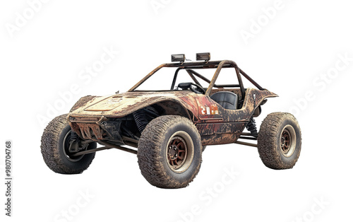 Desert buggy car isolated on white or transparent background