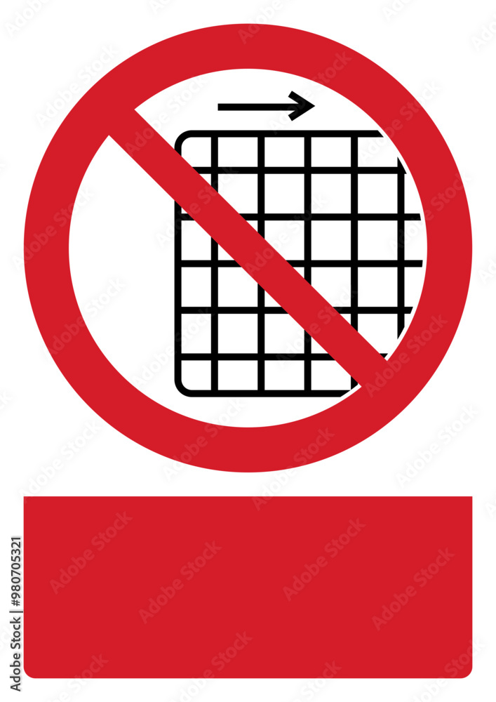 ISO prohibition safety signs v2_do not operate with guard removed your custom message here portrait size a4/a3/a2/a1	
