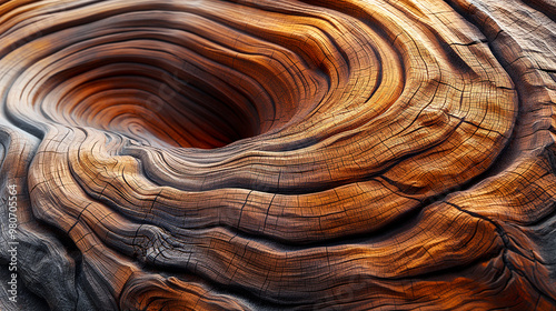 Swirling patterns of ancient wood with intricate textures, natural beauty background. Generative AI