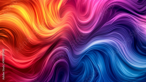 Wallpaper Mural Colorful swirling lines create abstract 3d vibrant background design. Generative AI Torontodigital.ca