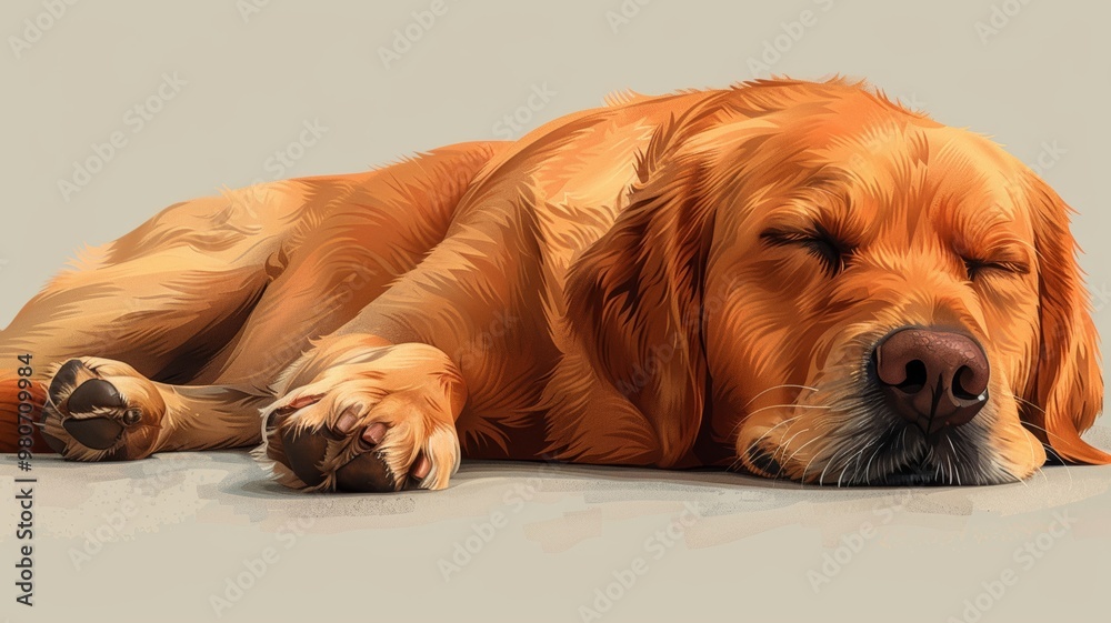 A minimalistic illustration of a therapeutic dog resting peacefully on a mat, with its head up and eyes gently closed, capturing the calm and healing presence of the dog A minimalistic illustration of a therapeutic dog resting peacefully on a mat, with its head up and eyes gently closed, capturing the calm and healing presence of the dog
