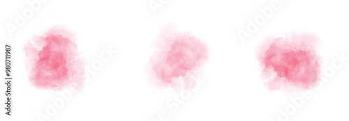 Watercolor splash. Set of red watercolor splashes on a white background. Red watercolor texture. Watercolor splatter stains artistic vector used as an element in the decorative design.