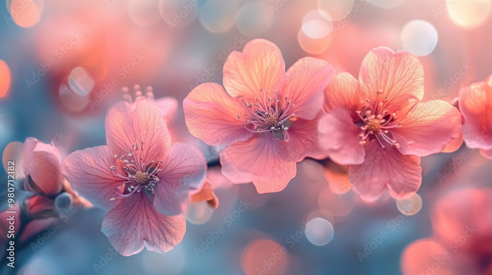 elegant flower blossoms in double exposure frame on blurred background for a sophisticated botanical banner design elegant flower blossoms in double exposure frame on blurred background for a sophisticated botanical banner design