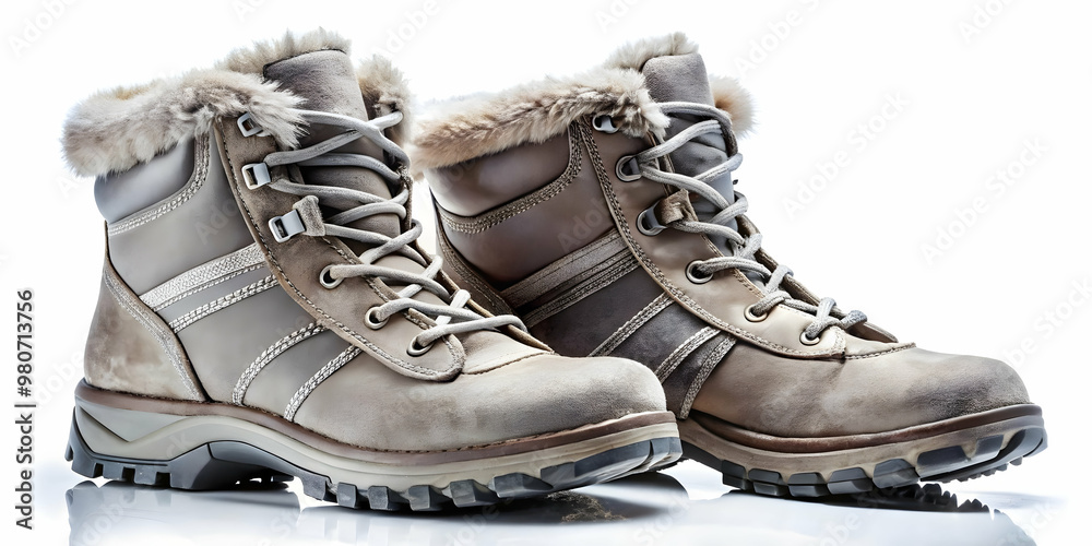 Flying Winter Boots with Frost-Covered Soles: Aerial Close-Up Highlighting Cold Weather Gear for Winter Fashion and Outdoor Adventures Flying Winter Boots with Frost-Covered Soles: Aerial Close-Up Highlighting Cold Weather Gear for Winter Fashion and Outdoor Adventures