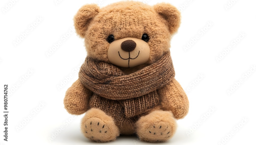 a teddy bear wearing a scarf
a teddy bear wearing a scarf