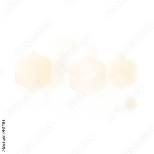 Hexagon geometric bokeh png on transparent background