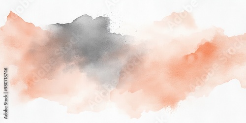 A soft watercolor blend of orange and gray hues, evoking calm and creativity.