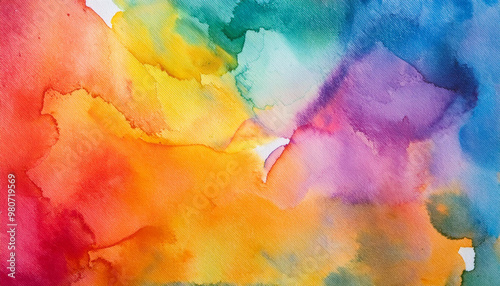 Abstract colorful watercolor paint paper background texture