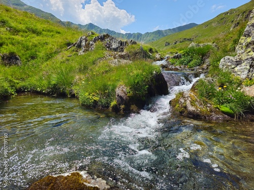 river in the mountains Romania Fagaras 