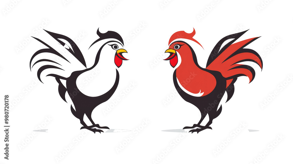 Naklejka premium rooster