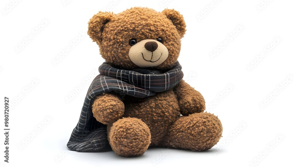 a stuffed bear with a blanket

