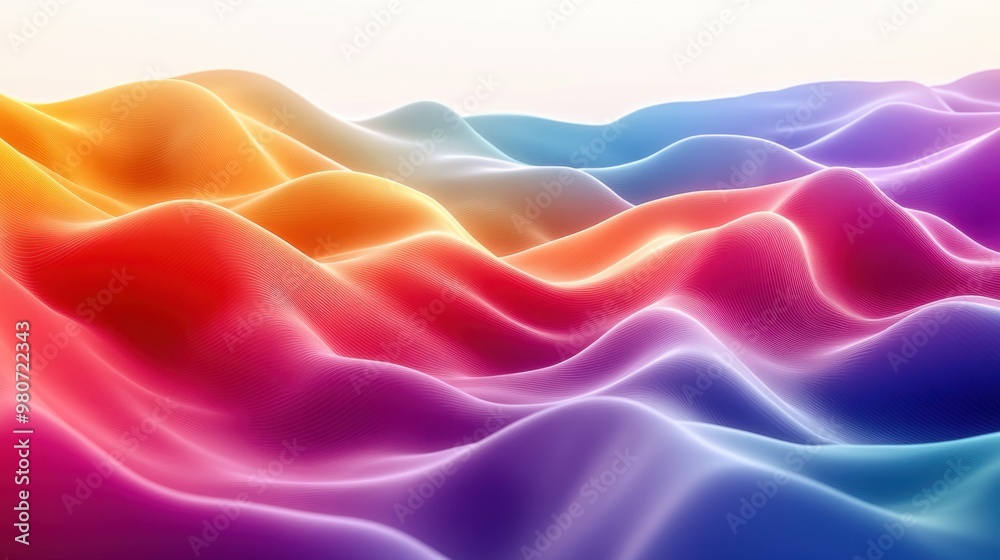 Fototapeta premium 3D rendering of ribbons and silk