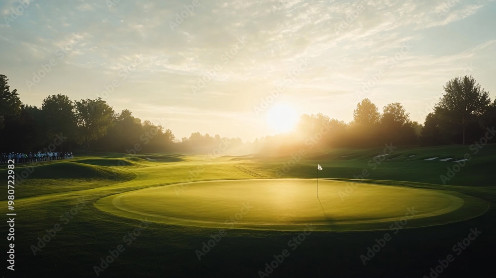 sunrise over golf course sunrise over golf course