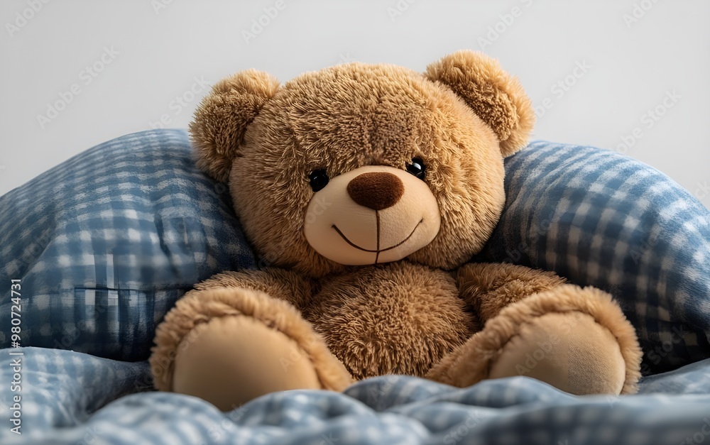 a teddy bear on a bed
a teddy bear on a bed