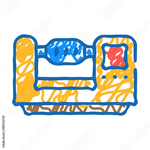 lathe equipment doodle icon sketch vector. lathe equipment sign. isolated symbol illustration