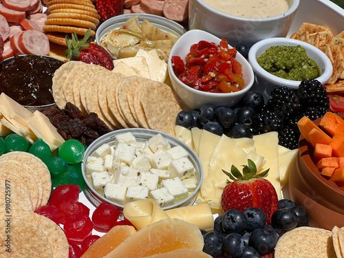 Grazing platter of colorful food