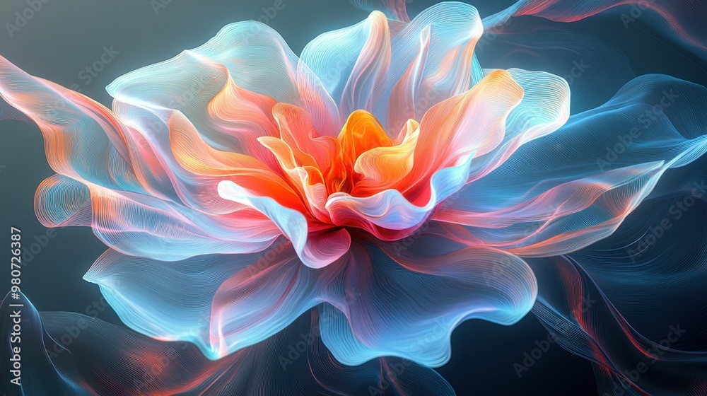3D rendering of blooming flowers 3D rendering of blooming flowers