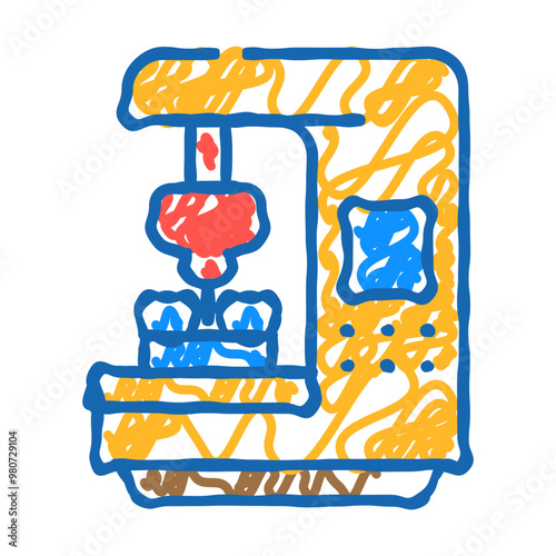 cnc computer numerical control doodle icon sketch vector. cnc computer numerical control sign. isolated symbol illustration