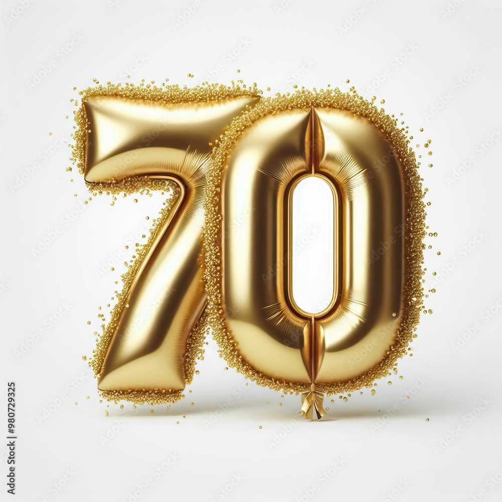 Number balloon in golden color Number balloon in golden color