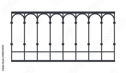 Balcony railing and fence fencing from stainless steel, iron.