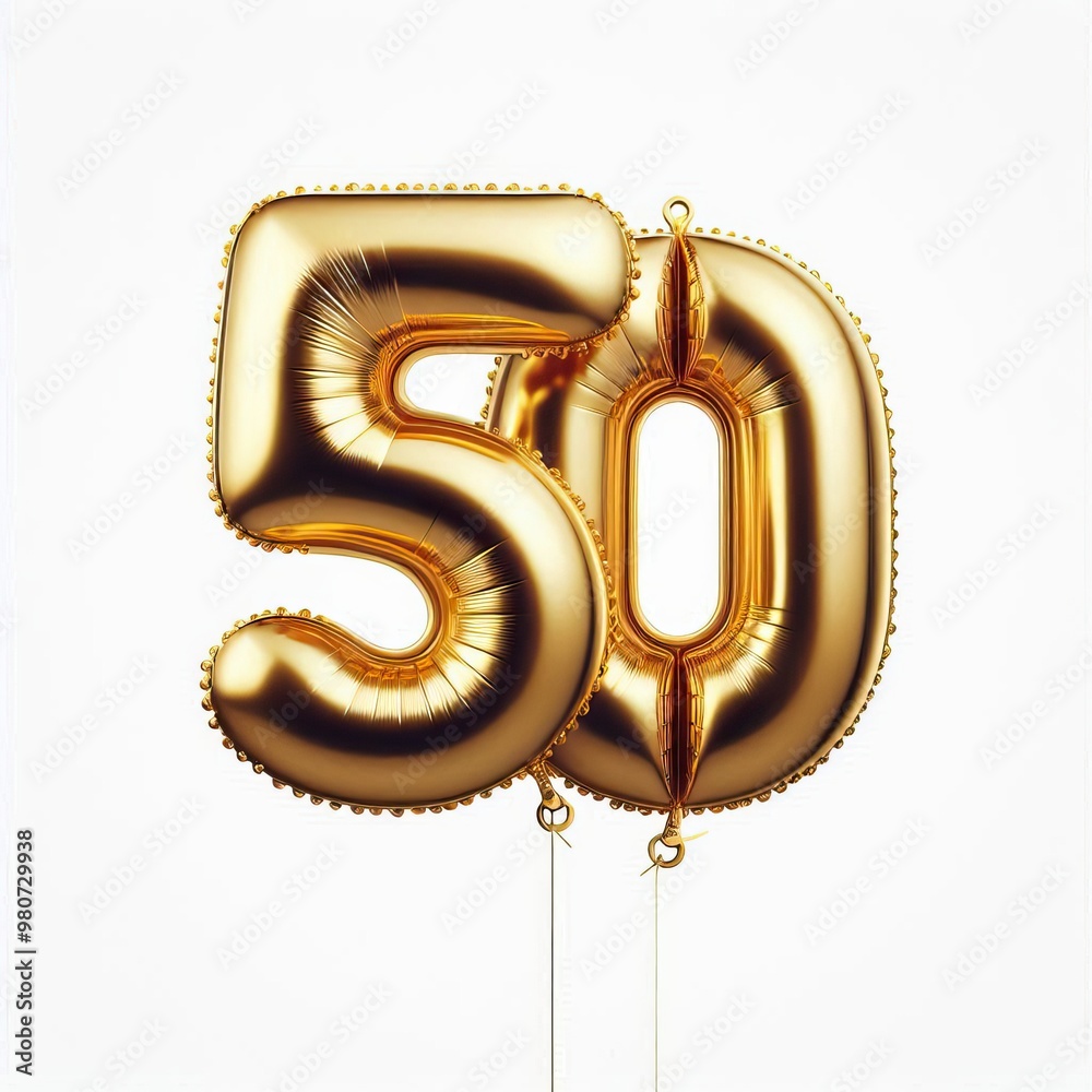 Number balloon in golden color Number balloon in golden color