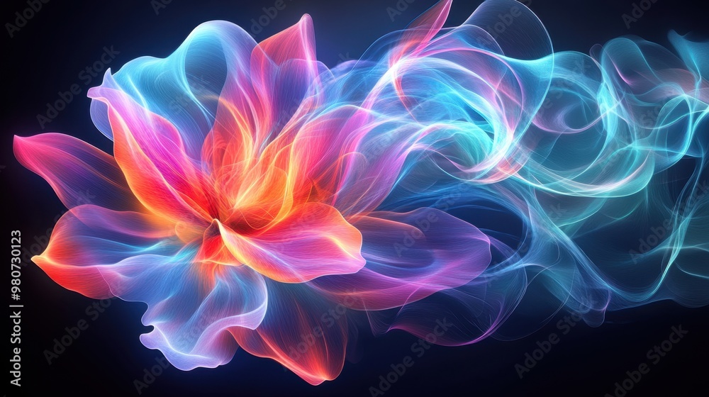 3D rendering of blooming flowers 3D rendering of blooming flowers