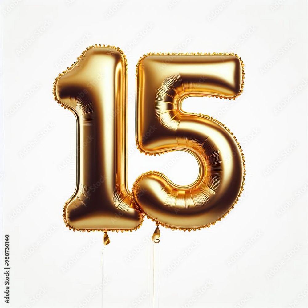 Number balloon in golden color Number balloon in golden color